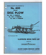Massey Harris No 400 Disc 402-2 403-3 404-4 Plow Illustrated Repair Part... - £9.33 GBP