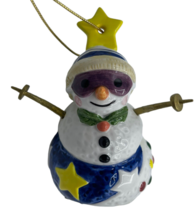Epoch Collection Noritake Snowman Skier Large Ornament Jumping Christmas... - £15.14 GBP