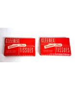 Two Kleenex Hunters&#39; Pack 1950s Flare Red Tissues Pocket Pack Wax Packag... - $32.66