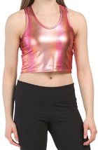 Pheel Iridescent Metallic Foil Sports Bra Crop Top NWT Carbon38 Bandier Pink XS - £18.68 GBP