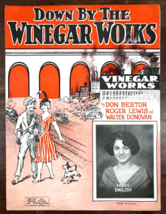 DOWN By The WINEGAR WOIKS Vintage 1925 Sheet Music PEGGY ENGLISH Jazz Fl... - $14.84