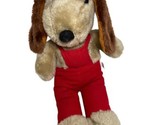 Interpur Brown Puppy Dog Red Corduroy Hat Overalls 15 Inch Stuffed Toy v... - £12.00 GBP