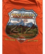 Harley-Davidson Long Sleeve Safety Orange T-Shirt Mens Red Lodge Montana - $21.80