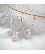Handmade Natural Baroque Pearl Threader Earrings – Original Minimalist D... - $32.99