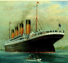 Marine Art Posters R.M.S. Titanic Leaving Queenstown Continental Size Postcard - £10.50 GBP