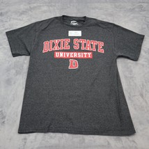 Dixie State Shirt Mens M Gray Red Gear For Sports Storm Short Sleeve Crew Neck - £12.60 GBP