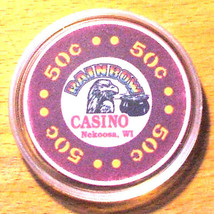 (1) 50 Cent Rainbow Casino Chip - Nekoosa, Wisconsin - 1993 - £6.35 GBP