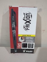 PILOT FriXion Ball Erasable Refillable Gel Ink Stick Pens Fine Point Black 12ct - £13.90 GBP