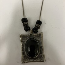 Vintage Signed AVGAD Israel Handmade Judaica Bronze &amp; Black Agate Pendant - £28.09 GBP