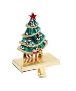 KURT S. ADLER GOLD AND ENAMEL FINISH METAL CHRISTMAS TREE STOCKING HANGE... - $707.80 MXN