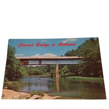 Postcard Covered Bridge Over Locust Fork Of Black Warrior River Alabama Chrome - £5.53 GBP