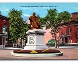 Longfellow Monument Portland Maine ME UNP Linen Postcard Y3 - $2.92