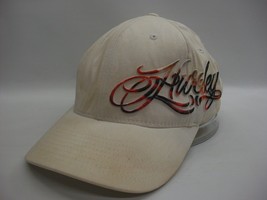 Hurley Script Unknown Autograph Hat Yellowed White L/XL Stretch Fit Baseball Cap - £15.79 GBP