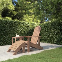 Garden Adirondack Chair with Footstool HDPE Brown - £91.15 GBP