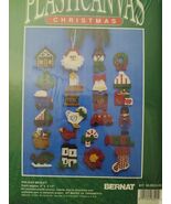 New Bernat Christmas Holiday Medley Plastic Canvas Kit Makes 24 Ornament... - $363.02 MXN