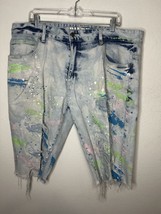 Grindhouse Denim Light Wash Paint Splatter Jean Shorts Size 40 - $39.99