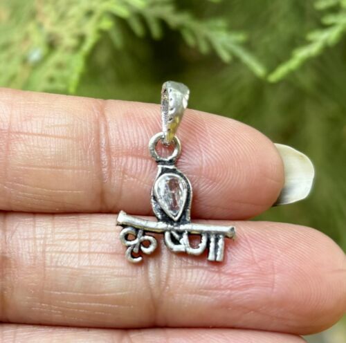 Seigneur Krishna en argent sterling 925 en pendentif sanscrit, temple hi... - $14.71