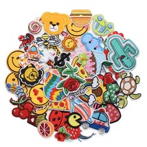 60Pcs Random Assorted Styles Embroidered Patches, Bright Vivid Colors, S... - £18.65 GBP