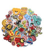 60Pcs Random Assorted Styles Embroidered Patches, Bright Vivid Colors, S... - $22.82