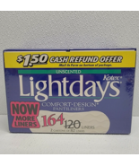 Kotex Vintage Lightdays 164 Ct Unscented Pantiliners Pads NOS Sealed 198... - $28.66 CAD