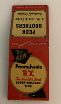 Vintage Universal Matchbook Pennsylvania RX Tire Peck Brothers Portland ... - $19.01