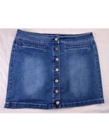 Wallflower Jean Skirt Womens Size 13 Blue Denim Short Y2K Retro Indie Bo... - $11.84 CAD