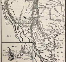 1904 Map Of Mexican War And Scott&#39;s March Into Mexico City History Print... - £21.63 GBP