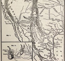 1904 Map Of Mexican War And Scott&#39;s March Into Mexico City History Print... - £21.60 GBP