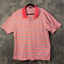 Vineyard Vines Polo Shirt Mens Extra Large Pink Striped Whale Loud Performance - £7.81 GBP