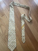 Salvatore Ferragamo Mens Yellow Tie Made In Italy Bells Design - $34.62