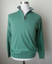 Vineyard Vines Cotton Quarter Zip Sweater Solid Starboard Green Men Size S - £68.03 GBP