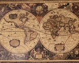 Vintage Globe Old World Map ~ Matte Brown Paper ~ Poster Size ~ 20.25&quot; x... - £21.25 GBP