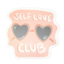 Self Love Club Pink Heart Sunglasses Sticker - £2.36 GBP