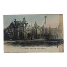 Vintage 1898 Postcard Hanover And Beach Streets Pottstown Pennsylvania M... - £8.72 GBP