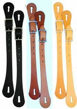 Western Saddle Horse Adlut Leather Spur Straps 8&quot; Black - Natural - Dark... - $9.81