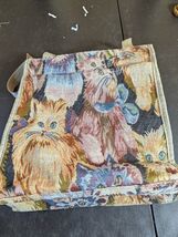 Cat Tapestry Purse Tote Bag Double Handle Zip Closure Pioneer Express NWT - €21,30 EUR