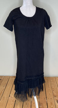 emberley NWT women’s short sleeve tulle Hem dress Size XS Black O2 - £9.60 GBP