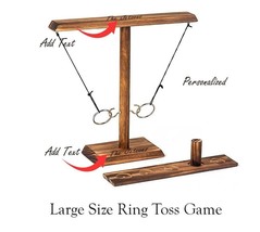 Solid Wood Ring Toss Shot Game Wooden Ring &amp; Hook Drinking Game with Shot ladder - £21.91 GBP+