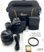 Canon EOS M50 24.1MP Digital Camera Mirrorless 4K EF M 15-45mm IS STM Lens MINT - £407.32 GBP