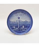 Collecter Plate Calgary Alberta Canada Stampede City Souvenir Blue Vinta... - $381.42 MXN