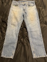 Levi’s 505 Straight Leg Jeans W34 L30 Medium Wash Workwear Distressed - $26.90