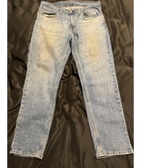 Levi’s 505 Straight Leg Jeans W34 L30 Medium Wash Workwear Distressed - $36.91 CAD