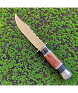 7&quot; Portable Straight Knife Wood Handle Sharp Blade Rambo Style Survival ... - £15.65 GBP