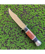 7&quot; Portable Straight Knife Wood Handle Sharp Blade Rambo Style Survival ... - €17,09 EUR