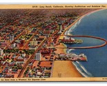 Aerial View Rainbow Pier Long Beach CA California Linen Postcard H23 - £2.30 GBP