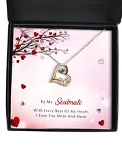 Valentine Silver Gold Heart Necklace Gift from Husband to My Soulmate Th... - £39.52 GBP