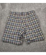 Lands End Shorts Mens 34 Multicolor 100% Cotton Plaid Flat Front Chino C... - £12.70 GBP