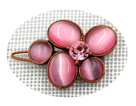 Gorgeous retro copper floral Lt Rose Swarovski element crystal hair clip - $9,999.00