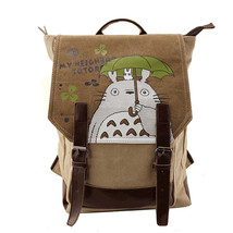 Women Canvas Backpack Anime Neighbor Totoro Printing BackpaFashion Natsume Girls - £51.72 GBP