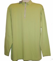 Geoffrey Beene Light Green Men&#39;s Cotton Sweater Shirt Half Zipper Size L - £28.56 GBP